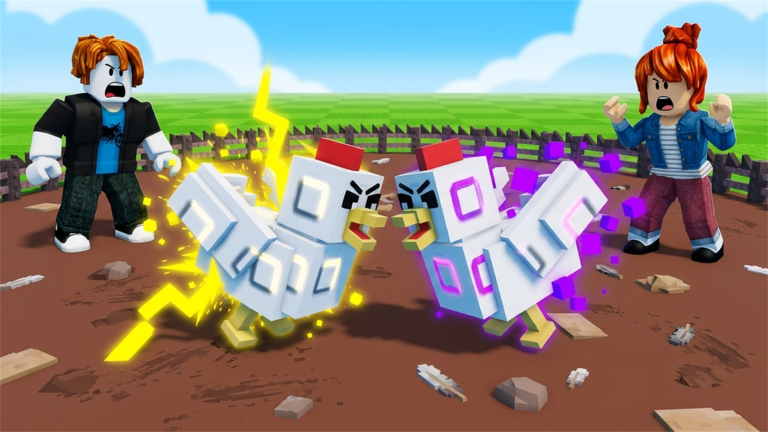 Powered chickens gathered in Grow a Chicken Fighter